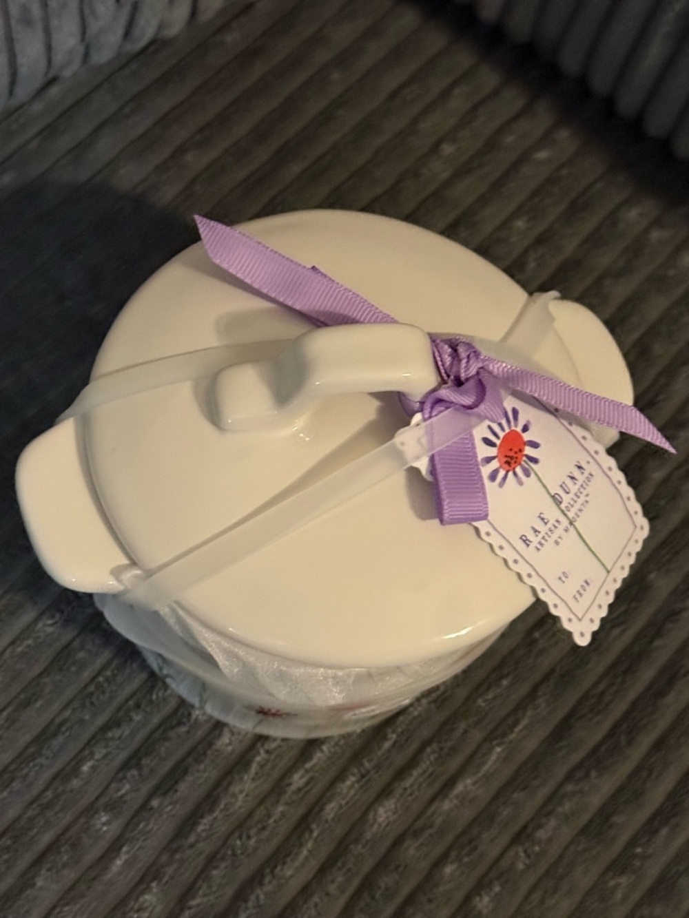 Rae Dunn White Floral "BAKE" Ceramic Casserole with Lid - Picture 3 of 7